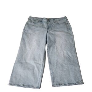 Madewell The Perfect Vintage Wide Leg Crop Jeans Womens 22W Light  Wash